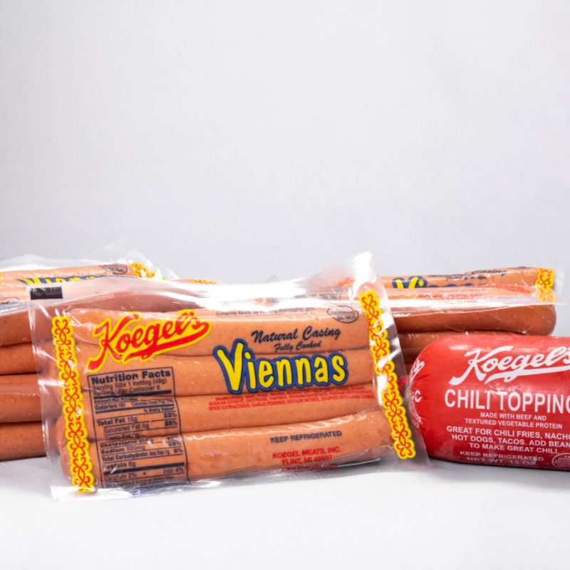 Gift Item #15 - 5 pks Koegel's Vienna Hot Dogs & 2 tubes of Coney Sauce.
